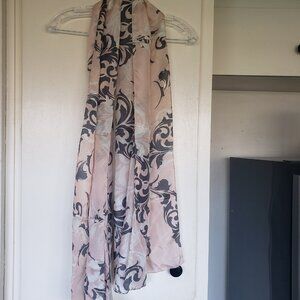 Pink & Grey Scarf with Silver Sparkles